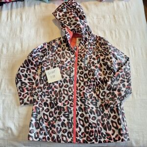 Gymboree girls size 7/8 or Medium Kitty in Pink line raincoat full zipper GUC